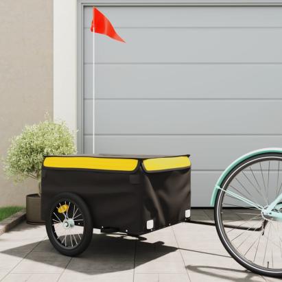 Remorcă pentru biciclete, negru și galben, 45 kg, fier GartenMobel Dekor
