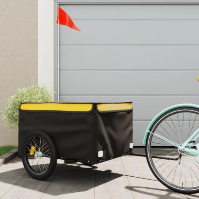 Remorcă pentru biciclete, negru și galben, 45 kg, fier GartenMobel Dekor