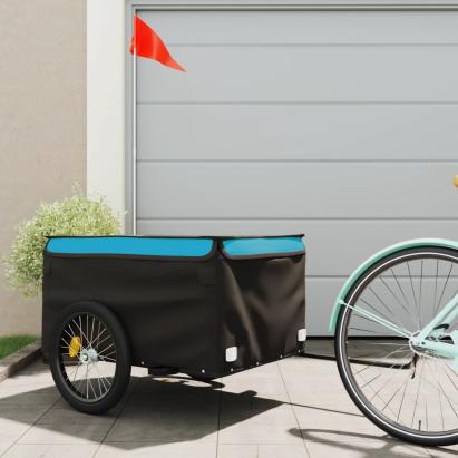 Remorcă pentru biciclete, negru și albastru, 45 kg, fier GartenMobel Dekor