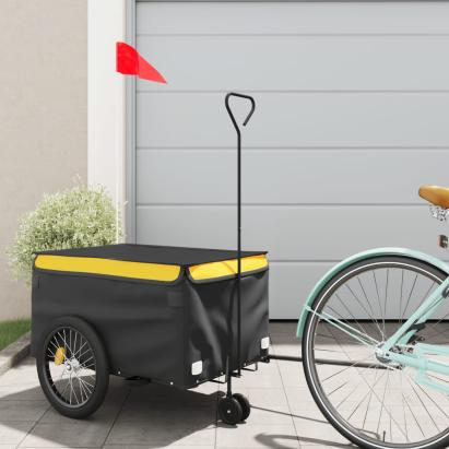 Remorcă pentru biciclete, negru și galben, 30 kg, fier GartenMobel Dekor