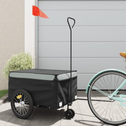 Remorcă pentru biciclete, negru și gri, 45 kg, fier GartenMobel Dekor