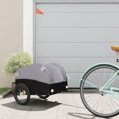 Remorcă pentru biciclete, negru și gri, 30 kg, fier GartenMobel Dekor