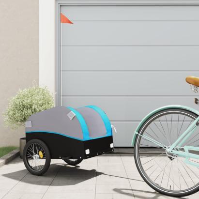 Remorcă pentru biciclete, negru și albastru, 30 kg, fier GartenMobel Dekor