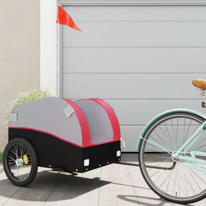 Remorcă pentru biciclete, negru și roșu, 45 kg, fier GartenMobel Dekor
