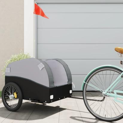 Remorcă pentru biciclete, negru și gri, 45 kg, fier GartenMobel Dekor