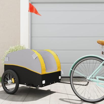 Remorcă pentru biciclete, negru și galben, 45 kg, fier GartenMobel Dekor