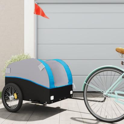 Remorcă pentru biciclete, negru și albastru, 45 kg, fier GartenMobel Dekor