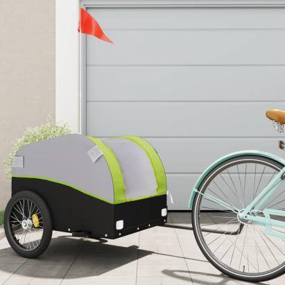 Remorcă pentru biciclete, negru și verde, 45 kg, fier GartenMobel Dekor