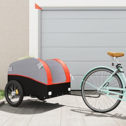 Remorcă pentru biciclete, negru și portocaliu, 45 kg, fier GartenMobel Dekor