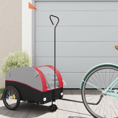 Remorcă pentru biciclete, negru și roșu, 30 kg, fier GartenMobel Dekor