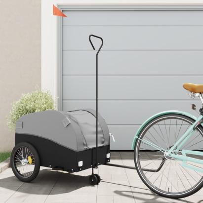 Remorcă pentru biciclete, negru și gri, 45 kg, fier GartenMobel Dekor