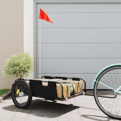Remorcă de bicicletă, negru, textil oxford și fier GartenMobel Dekor