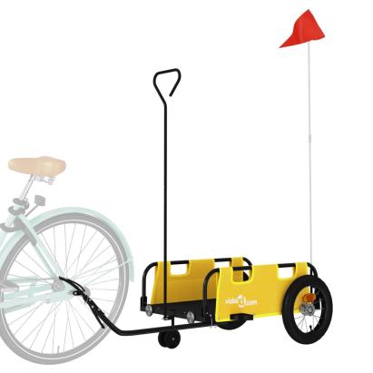 Remorcă de bicicletă, galben, textil oxford și fier GartenMobel Dekor
