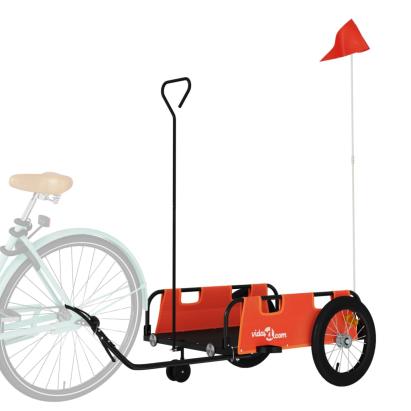 Remorcă de bicicletă, portocaliu, textil oxford și fier GartenMobel Dekor