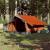 Cort camping 2 pers. gri/portocaliu 193x122x96 cm tafta 185T GartenMobel Dekor