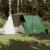 Cort de camping 3 persoane, verde, 465x220x170 cm, tafta 185T GartenMobel Dekor