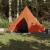 Cort de camping 4 pers., gri/oranj, impermeabil, setare rapidă GartenMobel Dekor