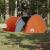 Cort camping, 4 persoane, gri/oranj, țesătură opacă impermeabil GartenMobel Dekor