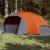 Cort camping, 8 persoane, gri/oranj, țesătură opacă impermeabil GartenMobel Dekor