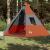 Cort camping, 7 persoane, gri/oranj, țesătură opacă impermeabil GartenMobel Dekor