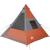 Cort camping, 7 persoane, gri/oranj, țesătură opacă impermeabil GartenMobel Dekor