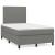 Pat box spring cu saltea, gri închis, 120x190 cm, textil GartenMobel Dekor