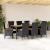 Set mobilier de grădină cu perne, 9 piese, negru, poliratan GartenMobel Dekor