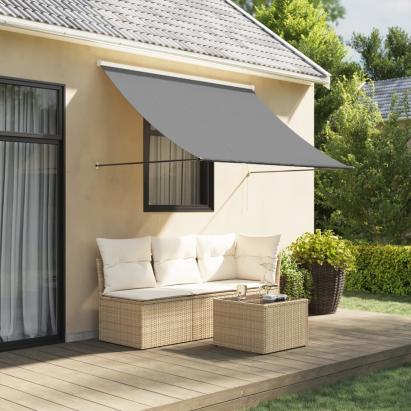 Copertină retractabilă, antracit, 250x150 cm, țesătură și oțel GartenMobel Dekor