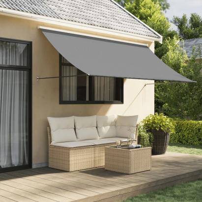 Copertină retractabilă, antracit, 300x150 cm, textil și oțel GartenMobel Dekor