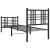 Cadru pat metalic cu tăblii de cap/picioare, negru, 75x190 cm GartenMobel Dekor