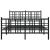 Cadru pat metalic cu tăblie de cap/picioare, negru, 137x190 cm GartenMobel Dekor