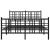 Cadru pat metalic cu tăblie de cap/picioare, negru, 140x190 cm GartenMobel Dekor