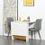 Masa pentru sufragerie/living, pe roti, extensibila, pal, alb si natur, 15-120x80x73 cm GartenVIP DiyLine