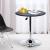 Masa pentru bucatarie/living/bar, rotunda, rotativa, inaltime reglabila, PVC, lemn, metal, negru, 63x67-93 cm GartenVIP DiyLine