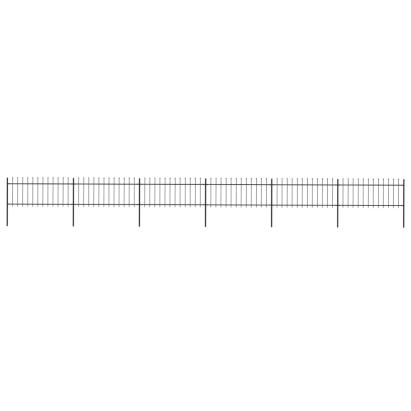 Gard de grădină cu vârf suliță, negru, 10,2 m, oțel GartenMobel Dekor
