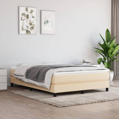 Cadru de pat, crem, 140x190 cm, material textil GartenMobel Dekor
