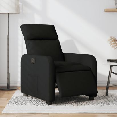 Fotoliu rabatabil electric, negru, material textil GartenMobel Dekor