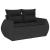 Set mobilier de grădină cu perne, 9 piese, negru, poliratan GartenMobel Dekor