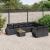 Set mobilier de grădină cu perne, 9 piese, negru, poliratan GartenMobel Dekor