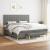 Pat box spring cu saltea, gri închis, 200x200 cm, textil GartenMobel Dekor