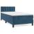 Pat box spring cu saltea, albastru închis, 100x200 cm, catifea GartenMobel Dekor