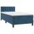 Pat box spring cu saltea, albastru închis, 100x200 cm, catifea GartenMobel Dekor