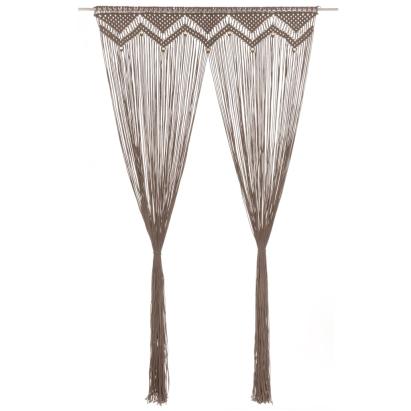 Perdea macrame, gri taupe,140 x 240 cm, bumbac GartenMobel Dekor