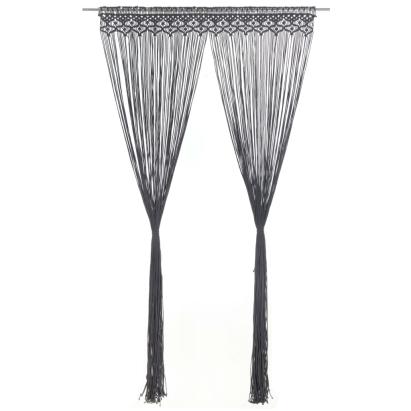 Perdea macrame, antracit, 140 x 240 cm, bumbac GartenMobel Dekor