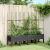 Jardinieră de grădină cu spalier, negru, 160x40x142,5 cm, PP GartenMobel Dekor