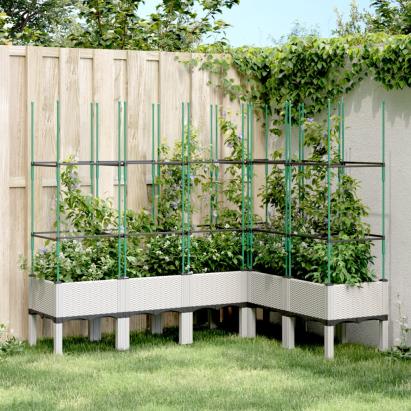 Jardinieră de grădină cu spalier, alb, 160x120x142,5 cm PP GartenMobel Dekor