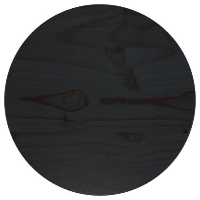 Blat de masă, negru, Ø30x2,5 cm, lemn masiv de pin GartenMobel Dekor