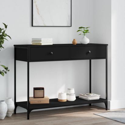Măsuță consolă, negru, 100x34,5x75 cm, lemn compozit GartenMobel Dekor