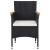 Set mobilier grădină, 5 piese, negru, poliratan și lemn masiv. GartenMobel Dekor