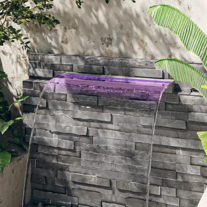 Deversor de cascadă cu LED-uri RGB, 90 cm, oțel inoxidabil GartenMobel Dekor